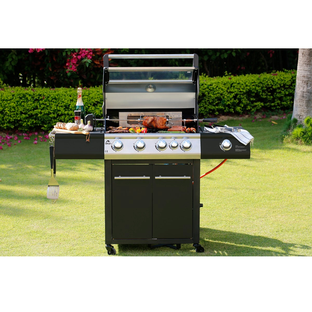 Orca Gas Grill 4 Burner + 1 Infrared Burner + 1 Slide Burner - OR-4GG-411B