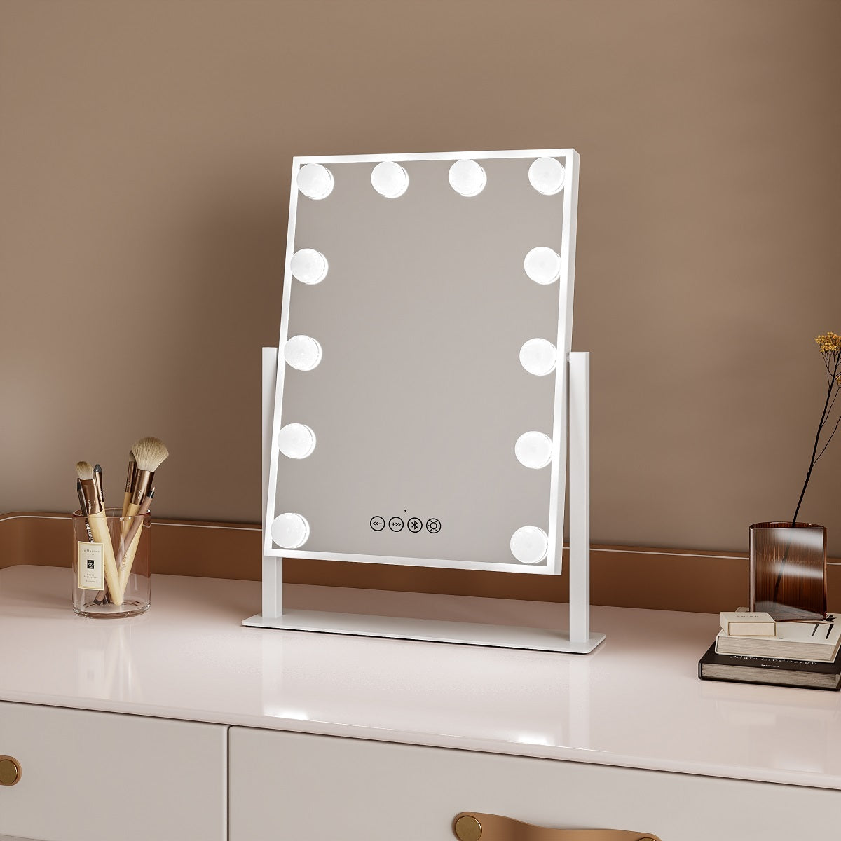 Orca Hollywood Style Mirror White LED with Bluetooth - OR-DP330X-BT