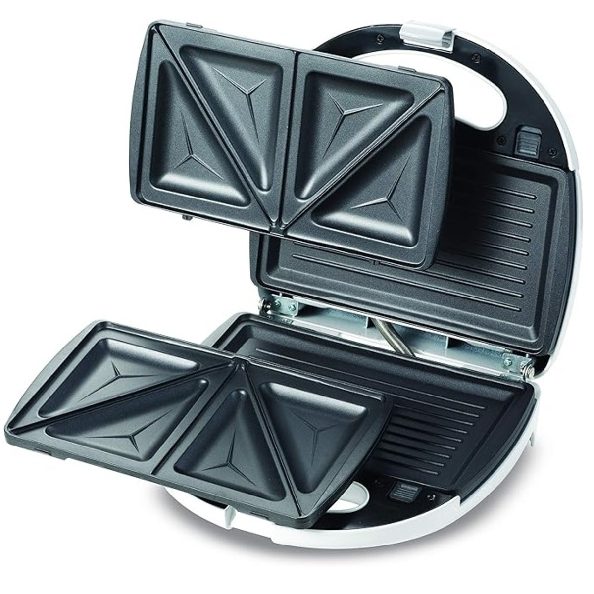 Kenwood 2-in-1 Sandwich Maker with Grill 750 Watts, White - SMP01.A0WH