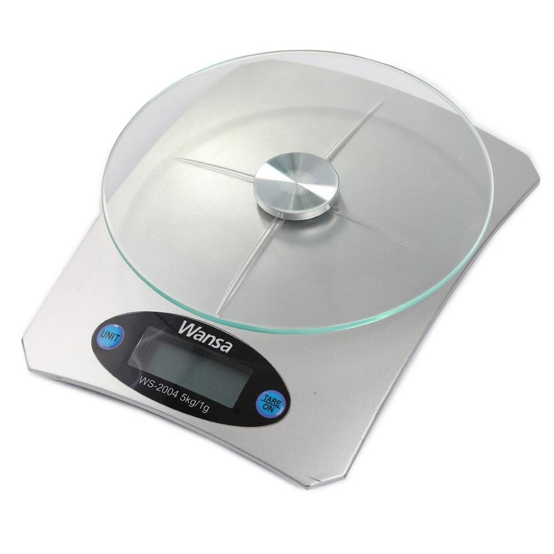Wansa Digital Kitchen Scale, LCD Display, WS-2004 - Silver