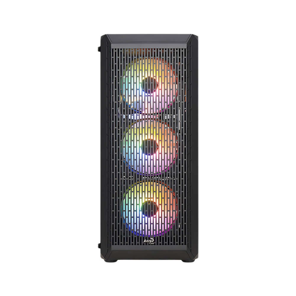 Aerocool Beam FRGB Fan x 4 MID Tower Case - Black