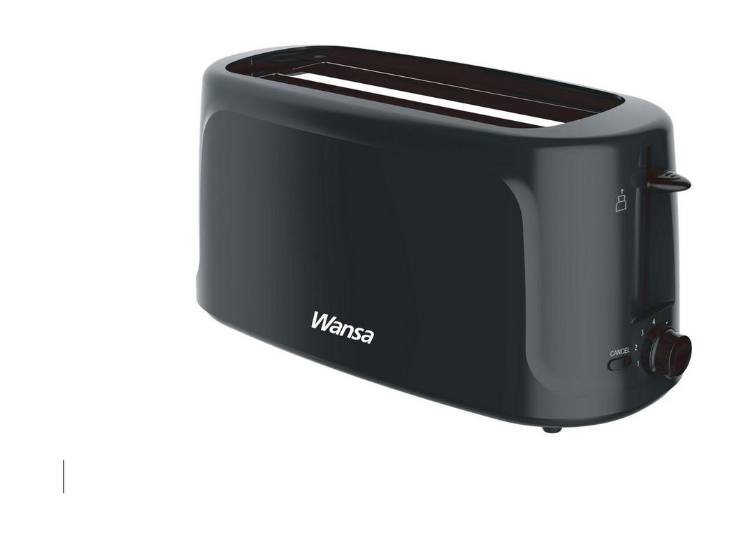 Wansa Toaster, 1400 Watts, TA7000-CE - Black