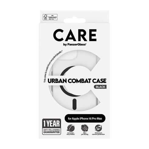 PanzerGlass Urban Combat Flagship MagSafe Case For Apple iPhone 16 Pro Max  - Black