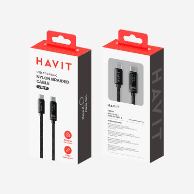 Havit CB6247 Charging Cable - 100W / 2 Meters / 480Mbps / USB-C / Black