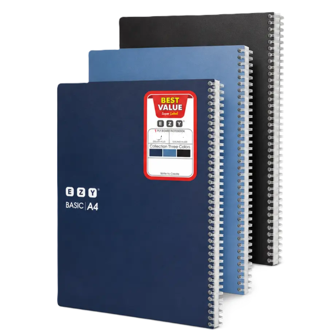 Ezy Solid Spiral 3 Notebook - 8 x 10 / 80 Sheets