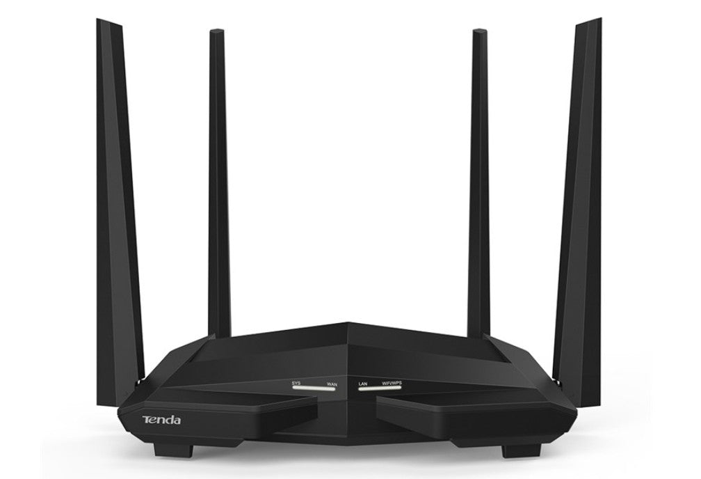 Tenda AC10 AC1200 Smart Gigabit Wi-Fi Router / 3x 10/100/1000Mbps LAN ports / 1 USB2.0 port / 4 5dBi external dual band antennas / Beamforming / MU-MIMO / Tenda Cloud