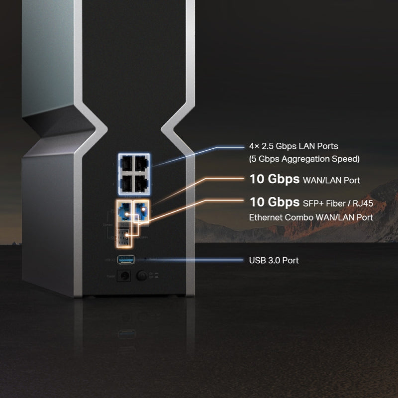 TP-Link Archer BE800 (BE19000) Tri-Band Wi-Fi 7 Router - 6GHz (11520 Mbps) / USB3.0 / Gigabit WAN / Gigabit LAN