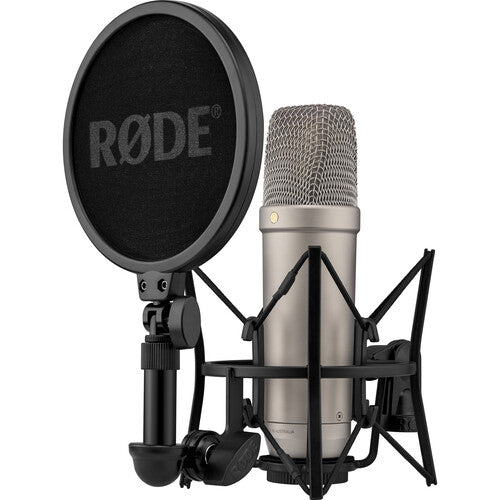 ميكروفون  RODE NT1الجيل  الخامس  ميكروفون  مكثفالجيل وذو نمط قطبي قلبي ميكروفون  فضي