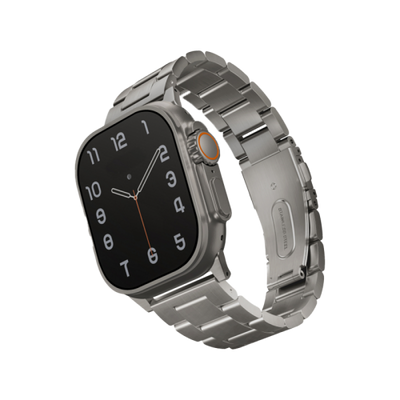 Uniq Osta Steel Strap With Steel Self Adjustable Links for Apple Watch 49/45/42mm - Titanium Silver