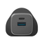 Energea Ampcharge 1-port USB-C and 1-port USB-A 20W GaN Wall Charger - Gunmetal