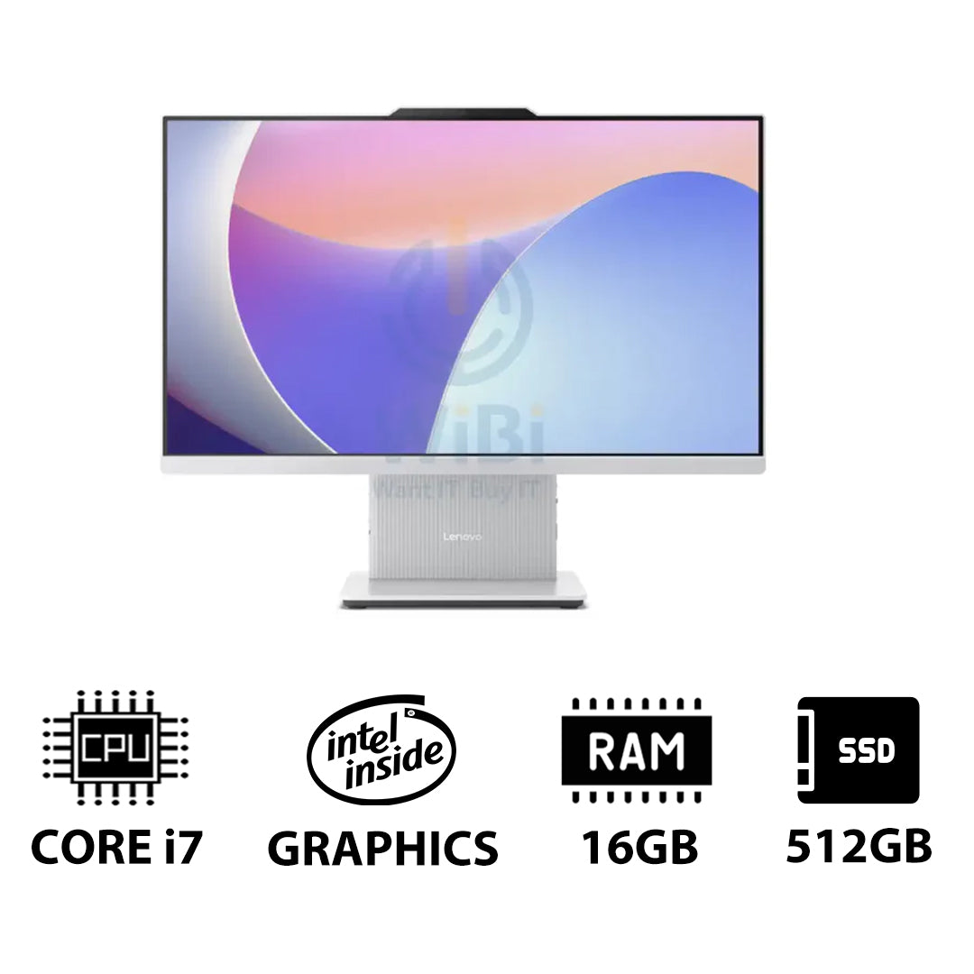 Lenovo IdeaCentre Gen 9 AIO PC - i7 / 16GB / 512GB (NVMe M.2 SSD) / 23.8" FHD Non-Touch / DOS (Without OS) / 1YW / Cloud Grey - Desktop