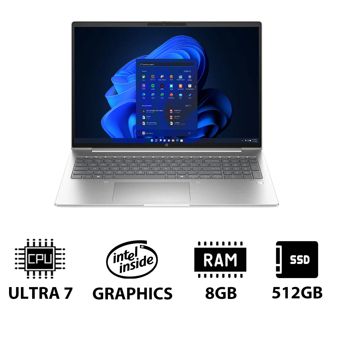 HP ProBook 460 G11 - 16" WUXGA / Ultra 7 155U / 8GB / 512GB (NVMe M.2 SSD) / Win 11 Pro / 1YW / Pike silver - Laptop