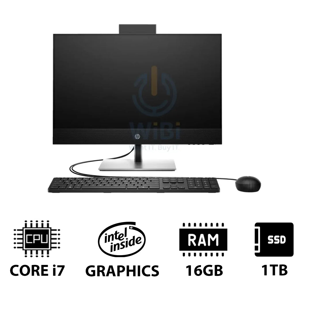 HP ProOne 440 G9 AIO - i7 / 16GB / 1TB (NVMe M.2 SSD) / 23.8" FHD Non-Touch / DOS (Without OS) / 1YW - Desktop