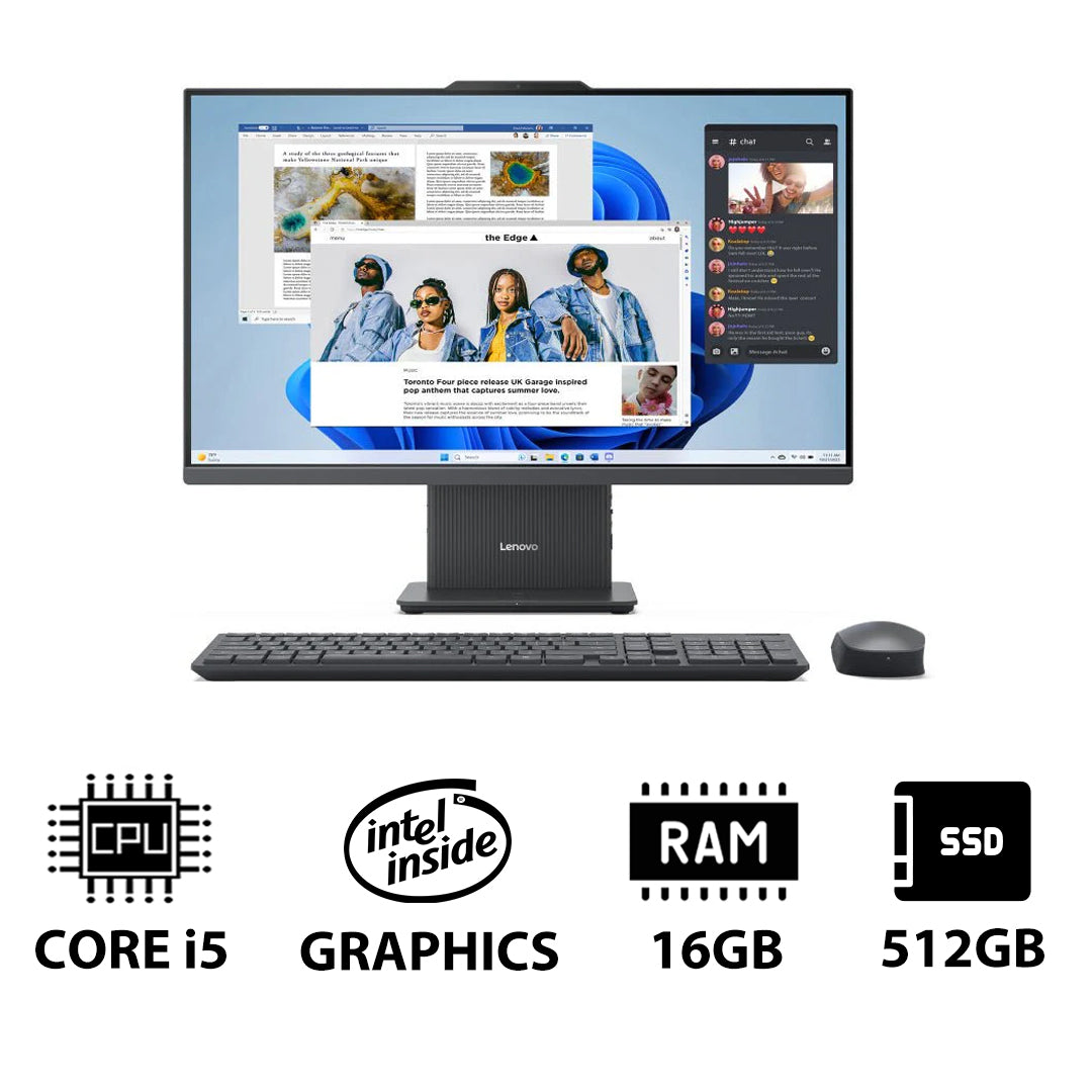 Lenovo IdeaCentre 27 Gen 9 AIO PC - i5 / 16GB / 512GB (NVMe M.2 SSD) / 27" FHD Non-Touch / DOS (Without OS) / Arabic/English / 1YW / Luna Grey - Desktop