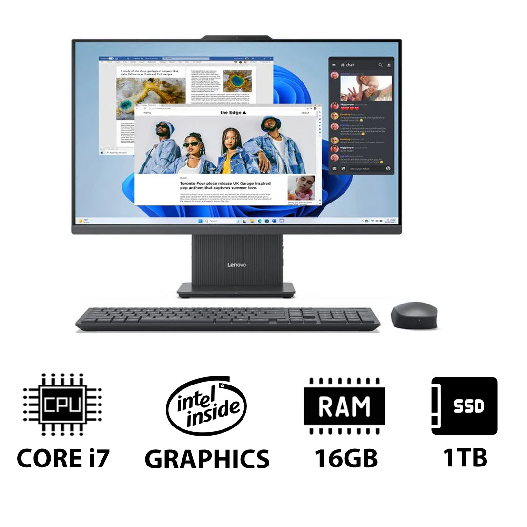 Lenovo IdeaCentre 27 Gen 9 AIO PC - i7 / 16GB / 1TB (NVMe M.2 SSD) / 27" FHD Non-Touch / DOS (Without OS) / Arabic/English / 1YW / Luna Grey - Desktop