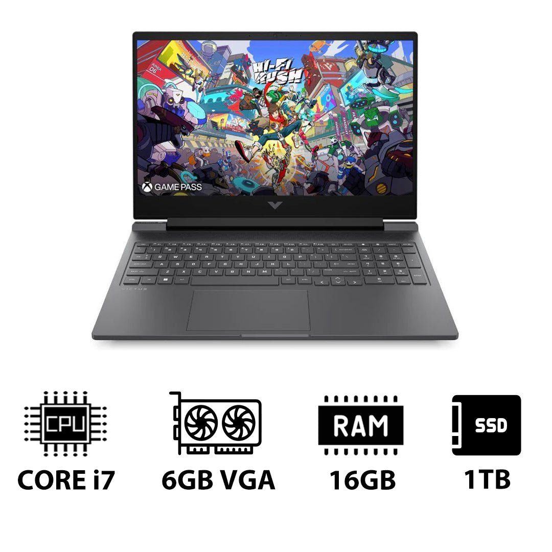 HP Victus Gaming Laptop 16-R1042NE - 16.1" FHD / i7 / 16GB / 1TB (NVMe M.2 SSD) / RTX 4050 6GB VGA / DOS (Without OS) / 1YW / Mica Silver - Laptop