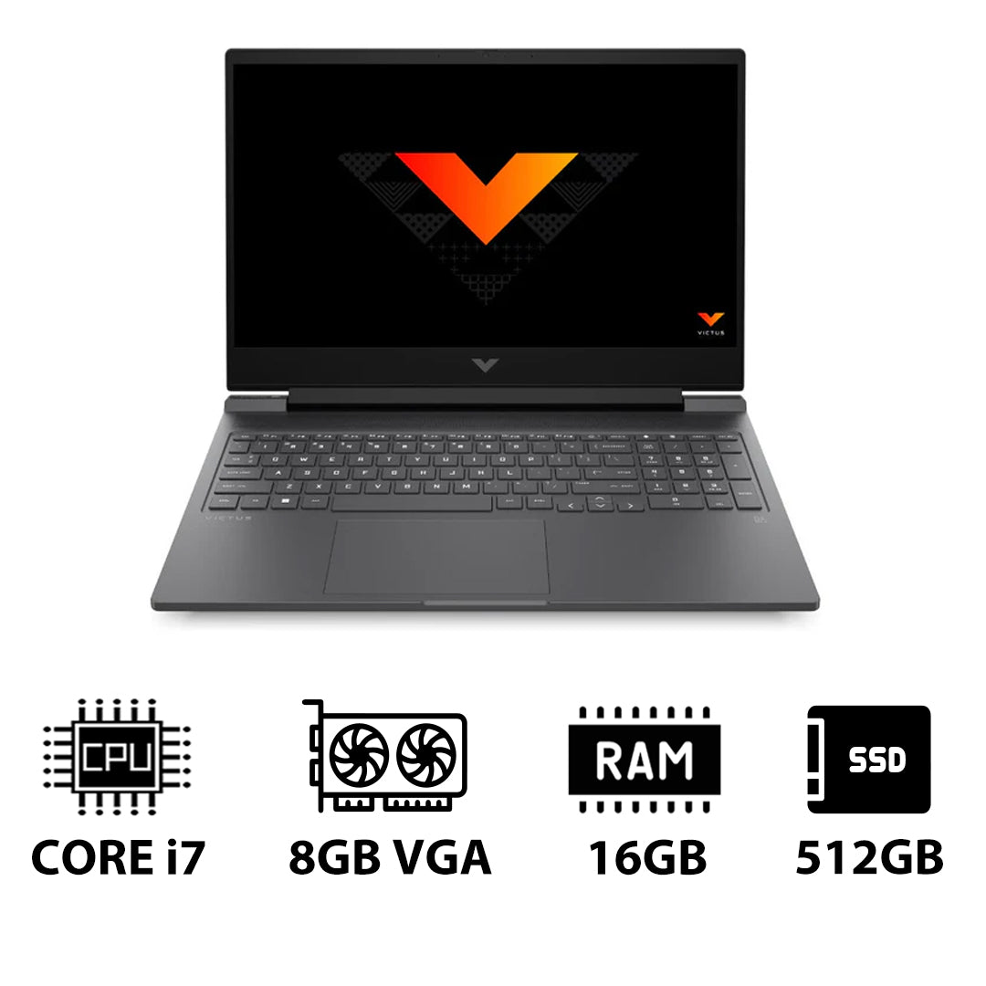 HP Victus Gaming Laptop 16-R0008NE - 16.1" QHD / i7 / 16GB / 512GB (NVMe M.2 SSD) / RTX 4060 8GB VGA / Win 11 Home / 1YW / Mica Silver - Laptop