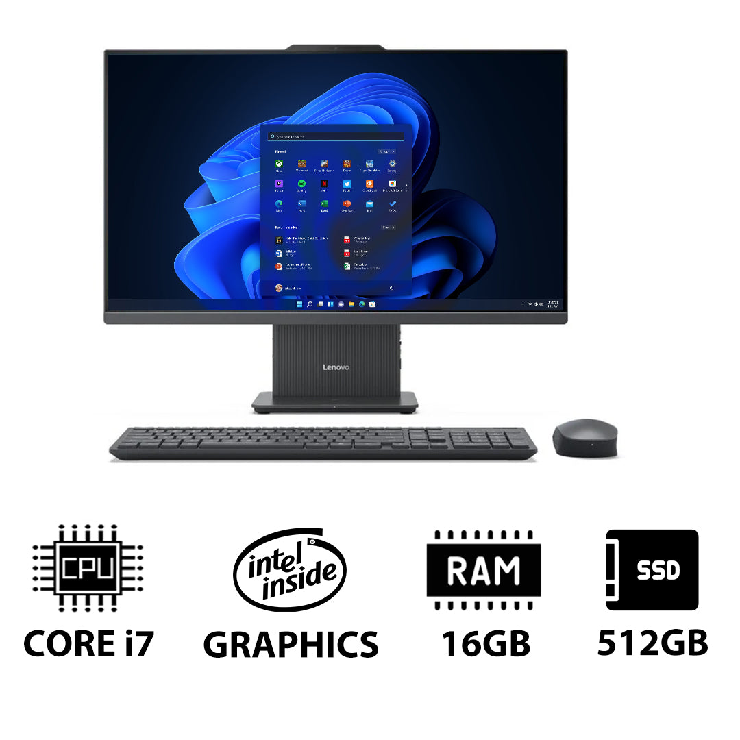 Lenovo IdeaCentre 27 Gen 9 AIO PC - i7 / 16GB / 512GB (NVMe M.2 SSD) / 27" FHD Non-Touch / Win 11 Pro / Arabic/English / 1YW / Luna Grey - Desktop