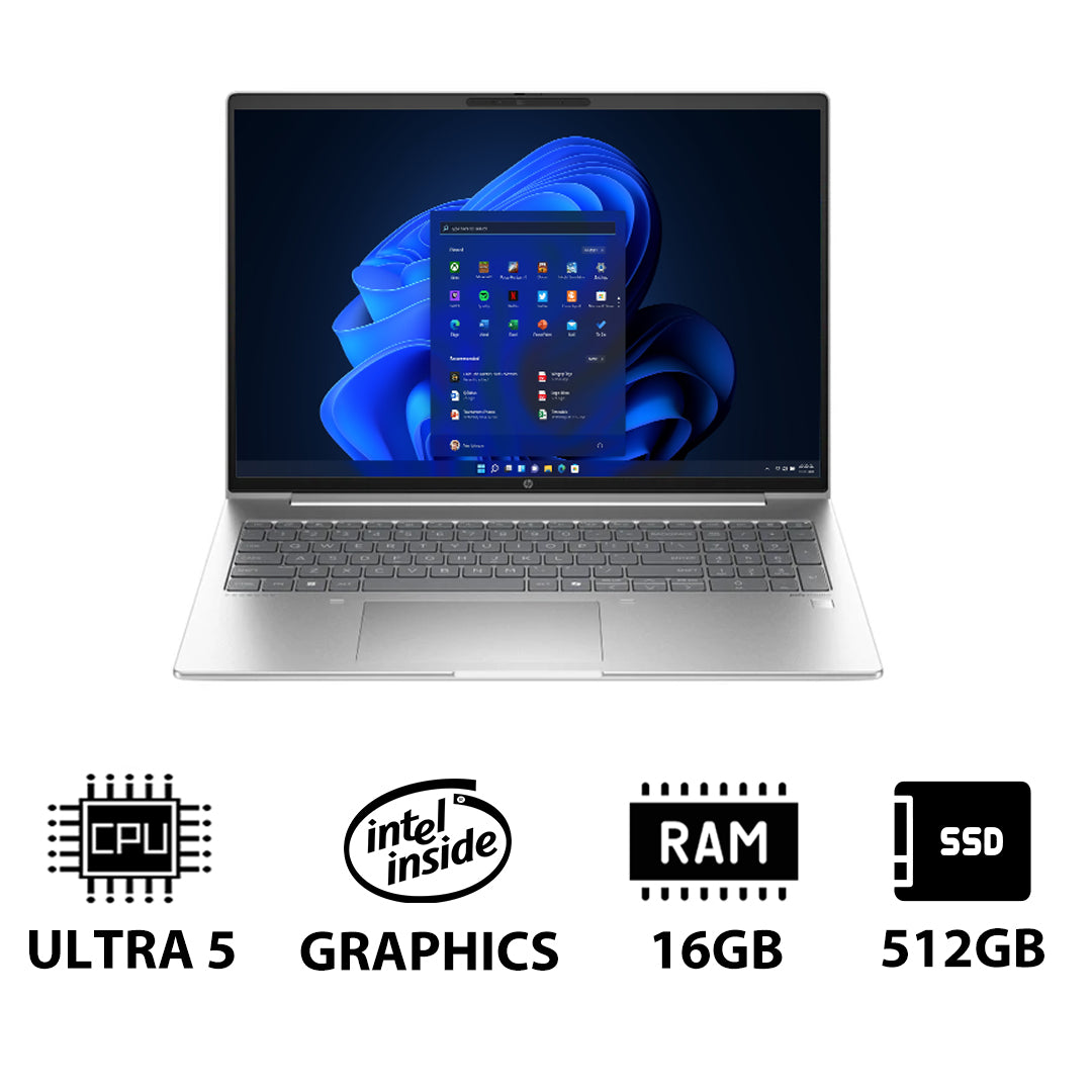 HP ProBook 460 G11 - 16" WUXGA / Ultra 5 125U / 16GB / 512GB (NVMe M.2 SSD) / Win 11 Pro / 1YW / Pike silver - Laptop