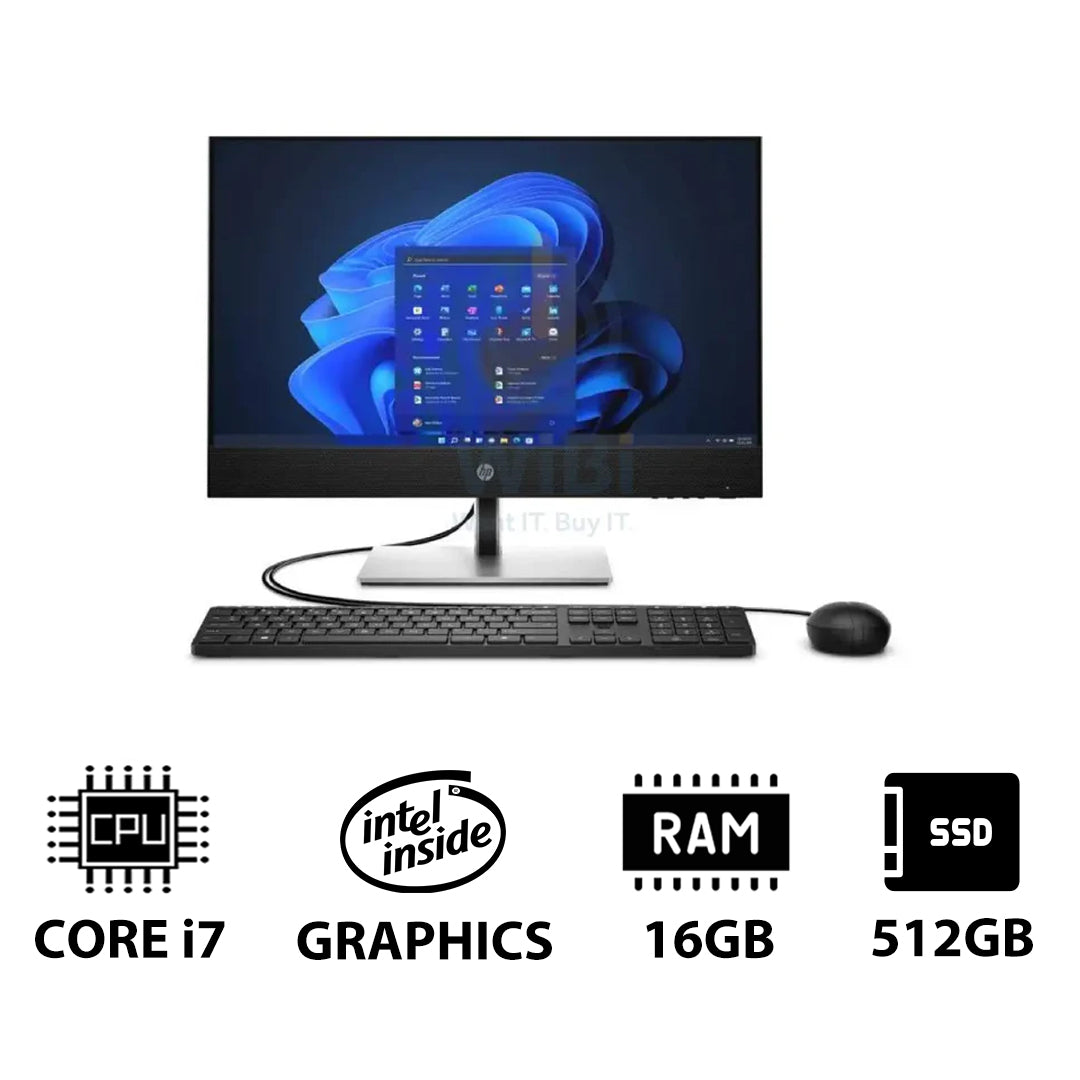 HP ProOne 440 G9 AIO - i7 / 16GB / 512GB (NVMe M.2 SSD) / 23.8" FHD Touch / Win 11 Pro / 3YW - Desktop