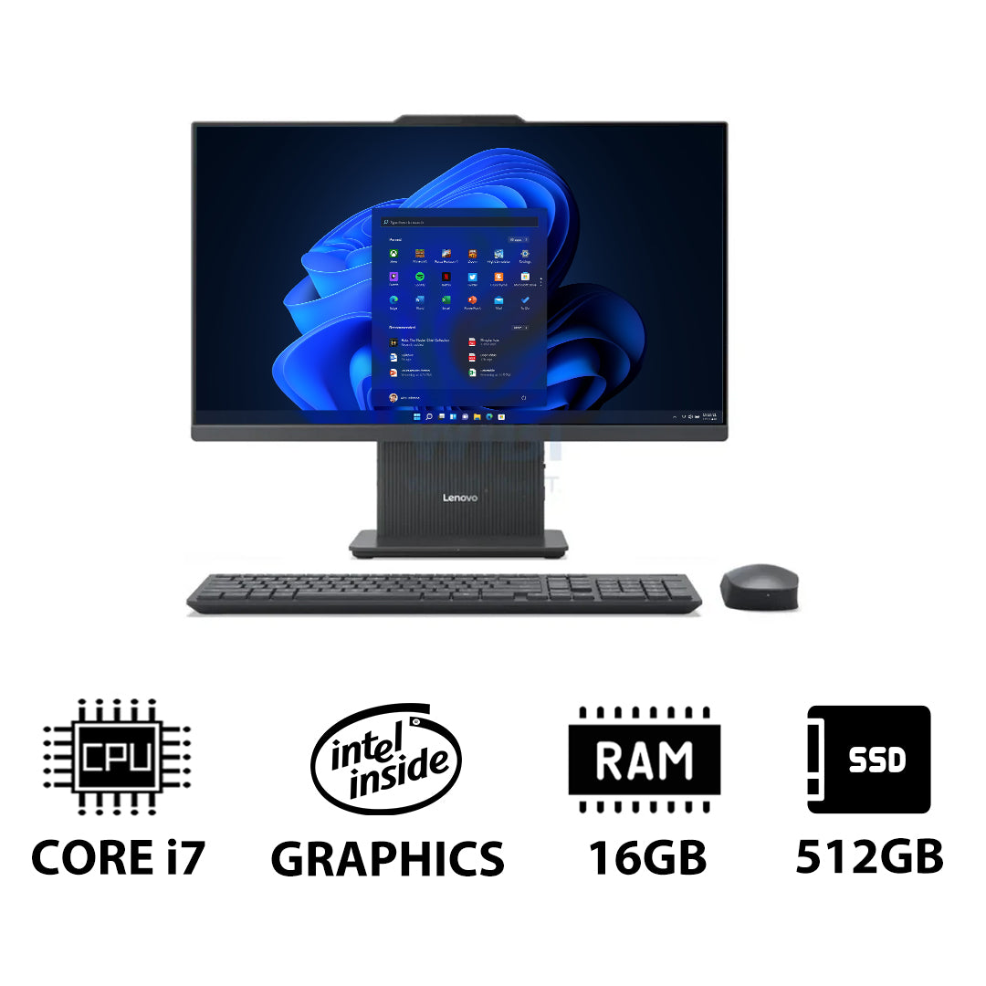 Lenovo IdeaCentre Gen 9 AIO PC - i7 / 16GB / 512GB (NVMe M.2 SSD) / 23.8" FHD Non-Touch / Win 11 Pro / 1YW / Luna Grey - Desktop