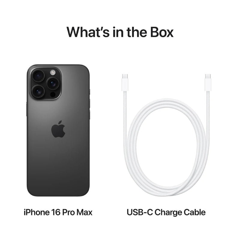 Apple iPhone 16 Pro Max - 256GB / Black Titanium / 5G / 6.9’’ / Dual Physical Sim Mobiles & Tablets > Mobiles
