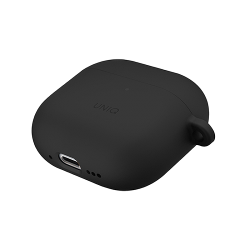 Uniq Nexo Active Hybrid Silicone Airpods 4th Gen Case With Sports Ear Hooks - Black
