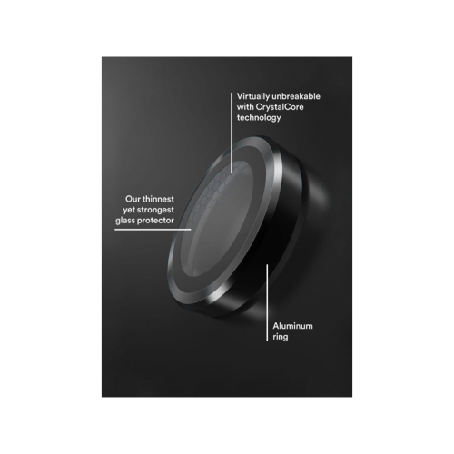 BodyGuardz Pure 3 Individual Camera Lens Protector for iPhone 16 Pro and 16 Pro Max - Black