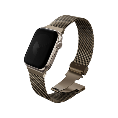 Uniq Dante Pro Self-Adjustable Mesh Steel Strap For Apple Watch 49mm - Ember Gold