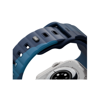 Uniq Stride De FKM Strap for Apple Watch 49/46/45MM - Storm / Aegean Blue