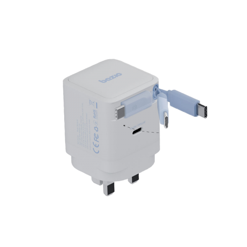 Bazic GoPort Retrekمنفذ يو اس بي& بلت-ان يو اس بي كابل GaN - أبيض