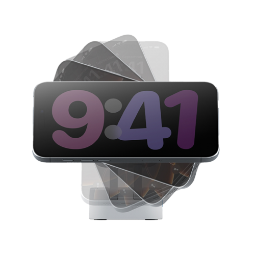 محطة Bazic GoMag ميني في 1 قابلة للطي مغناطيسي لاسلكي شاحن ساعة ابل  ايربودز - أبيض