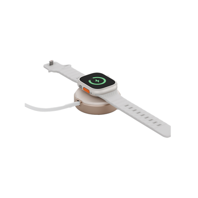 Energea MagDuo Arc 2 In 1 MagSafe Charger With Apple Watch Charger With Retractable USB-C Cable - Gold
