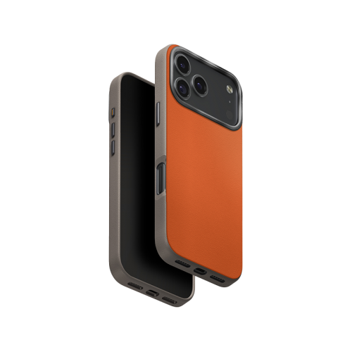 شحن يونيك هايبرد ليدن دي إس إسماكس  للشحن لـ ابل ايفون 17 برو ماكس (2025) 6.9 بوصة - فلام برتقالي رمادي