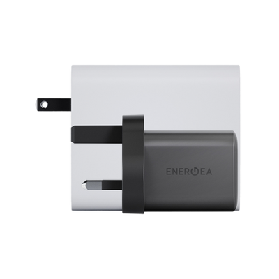 Energea Ampcharge Mini 1-Port USB-C and 1-Port USB-A 45W PD Wall Charger - Gunmetal