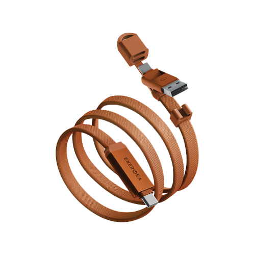 Energea Sheath Key 2-IN-1 Cable - 60W / 480Mbps / USB-C / USB-A / 1.2 Meter / Orange