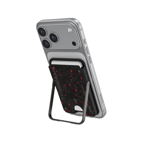 SkinArma Vektor Magnetic Card Holder With Smart Kick Stand - Black / Red