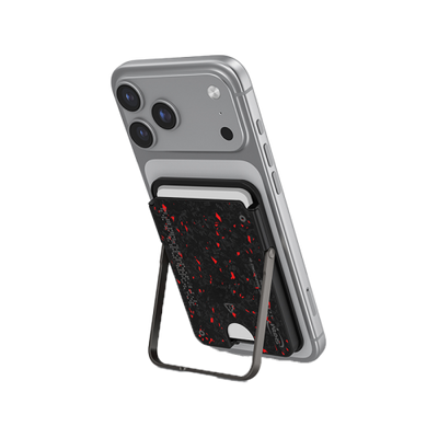 SkinArma Vektor Magnetic Card Holder With Smart Kick Stand - Black / Red