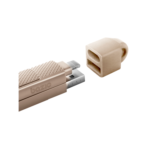 Bazic GoCharge Alucable 4 in 1 Cable - USB-C / USB-A / Lightning / 15cm - Gold