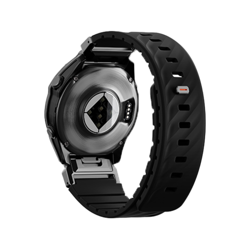 سوار ساعة ذكية  Uniq Fluo مغناطيسي مع موصل قابل للازالة  ساعة Garmin ذات عروات ساعة -أسود ميدنايت