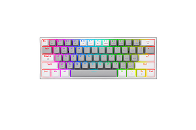 Redragon FIZZ PRO K616GW-RGB 3-Mode Mechanical Gaming Keyboard - Grey/White