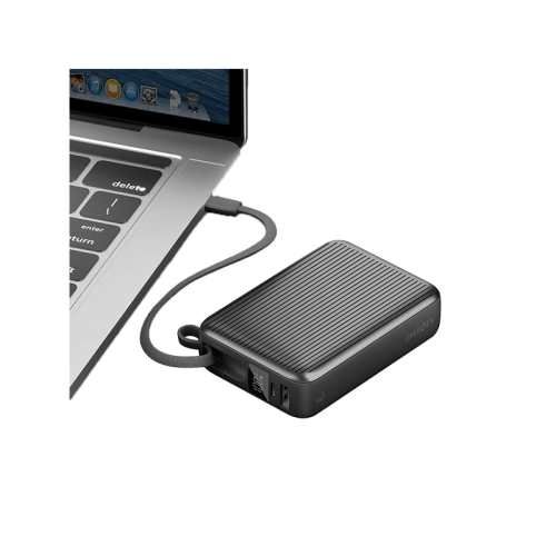 Energea Integra Ultra 45 Power Bank / 20000mAh / Build in USB-C Cable & Display - Gunmetal