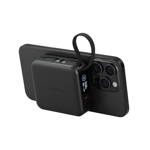 Energea Magpac Mini Plus Wireless Power Bank / Build in USB-C Cable / 10000mAh -  Black