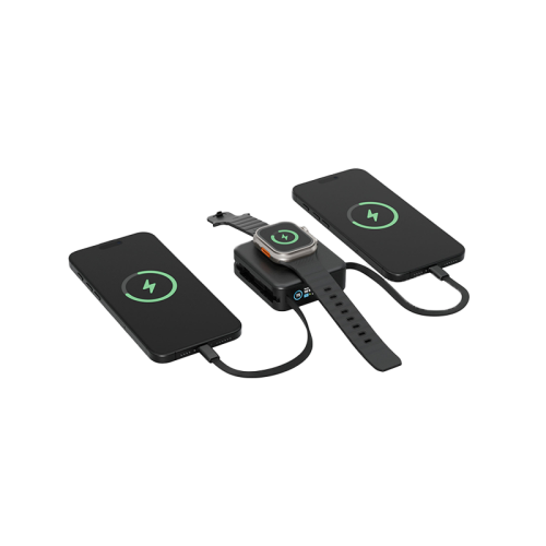 Energea Magpac Mini Plus Wireless Power Bank / Build in USB-C Cable / 10000mAh -  Black