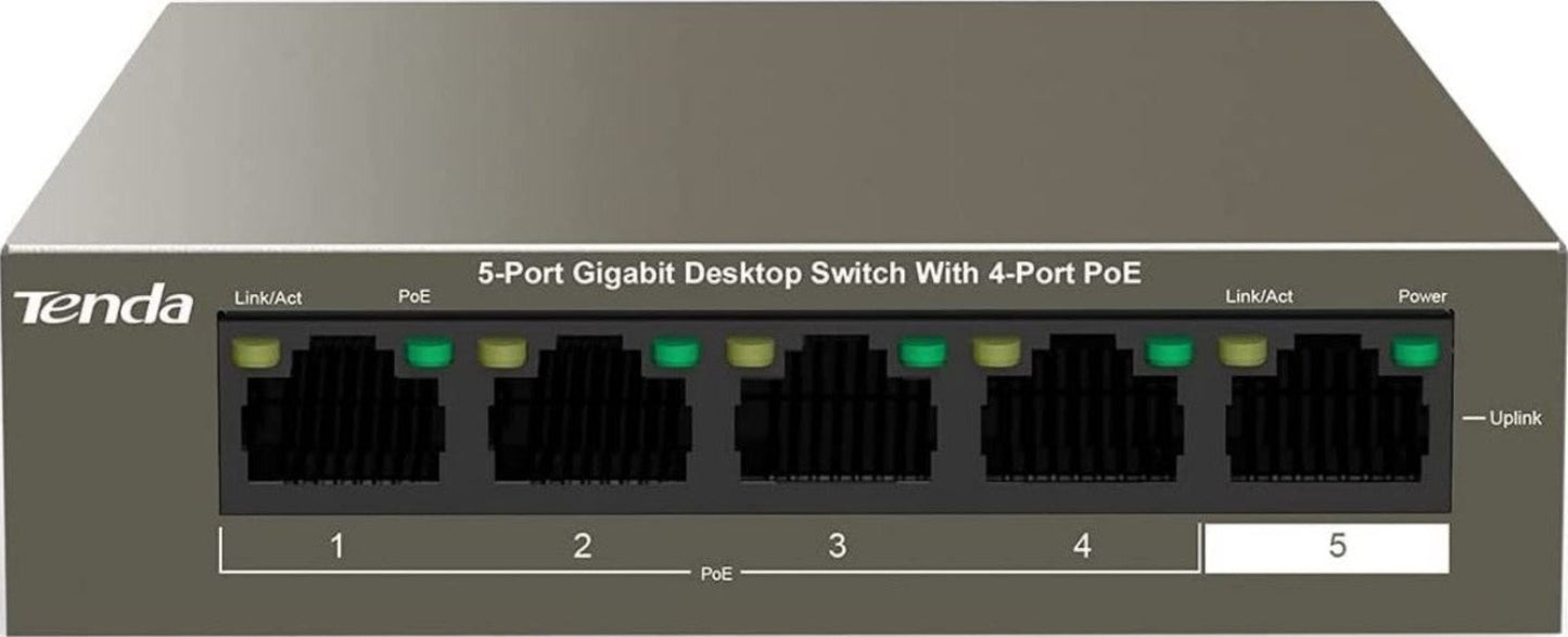 Tenda TEG1105P 5-Port Gigabit Unmanaged PoE Switch / 4 PoE Ports / 63W