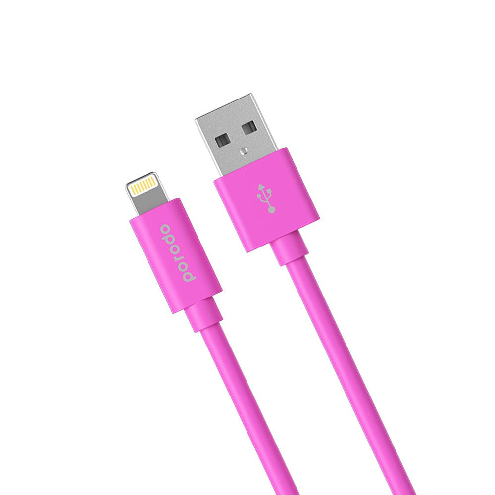 Porodo PVC Lightning Cable 1.2m - Pink