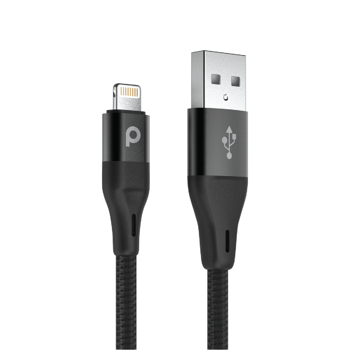 Porodo Braided USB-A to Lightning (2.4A 2.2m) - Black