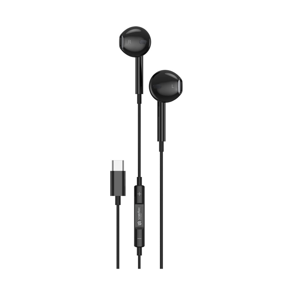 Porodo Soundtec Stereo Earphones Type-C - Black