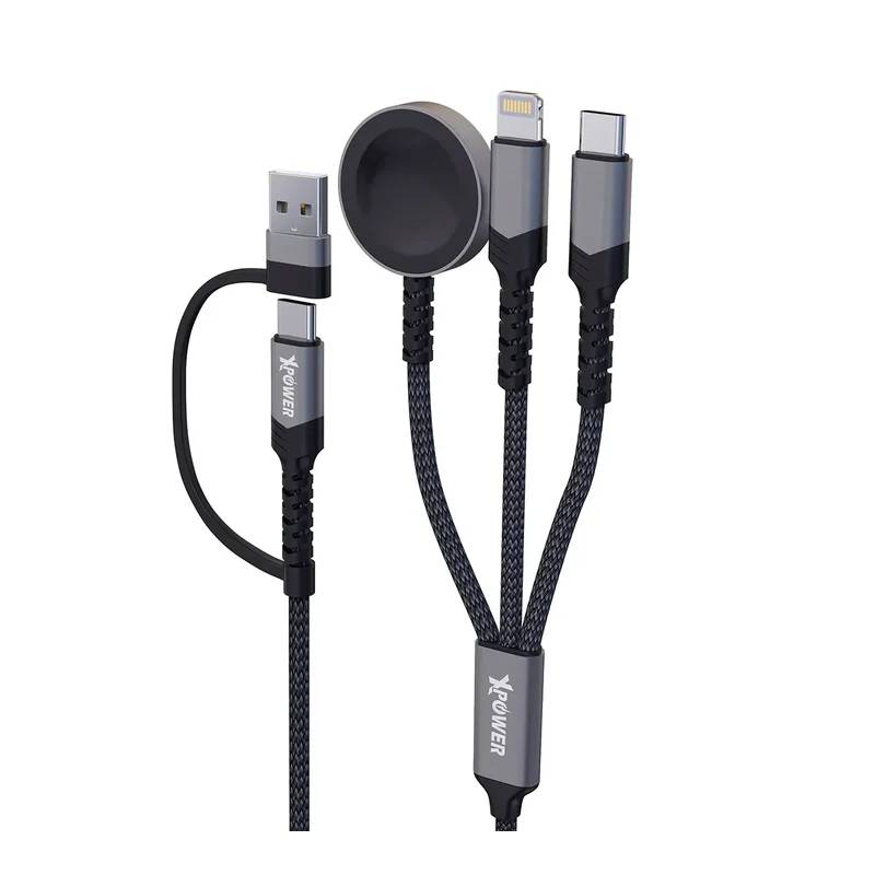 XPower 6-in-1 Cable - 1 Meter / 60W / USB-A / USB-C / Lightning / Appl ...