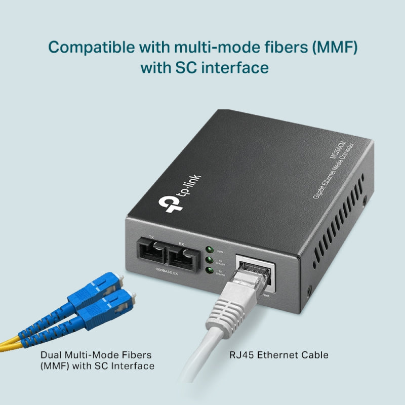 TP-Link (MC200CM) Gigabit Multi-Mode Media Converter - UPC / LAN